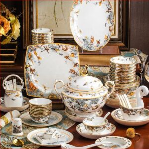 80 Pcs Nordic Luxury Home Decor Porcelain Dinnerware