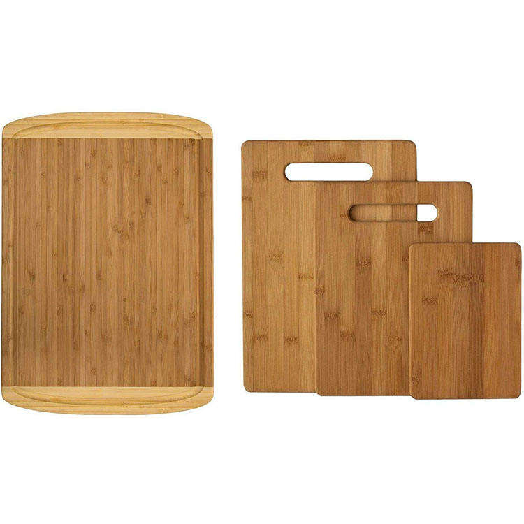 Eco-friendly Products 4-piece Set Reversible Bamboo Kitchen Cutting Board - Image 4