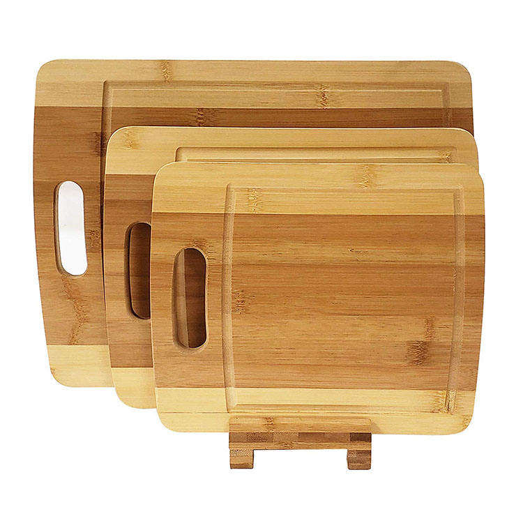 Eco-friendly Products 4-piece Set Reversible Bamboo Kitchen Cutting Board - Image 5