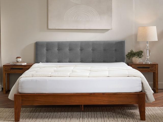 Solid Acacia Wood Bed Frame with Headboard