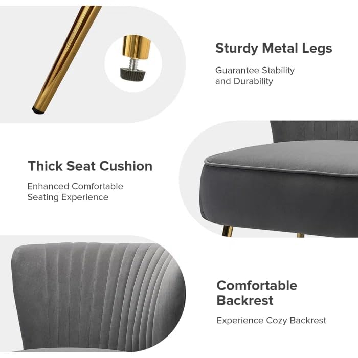 Modern Velvet Upholstered Accent Chair - Image 7