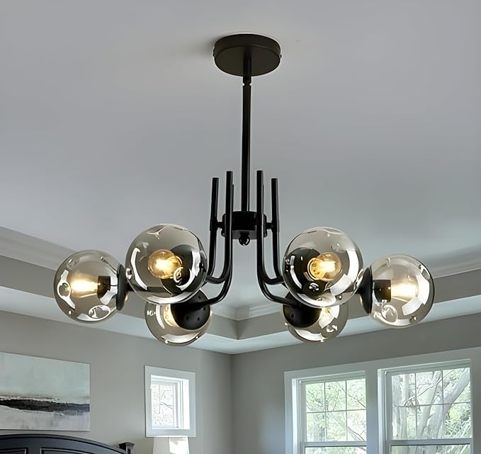 Hand-Blown Glass Pendant Chandelier (6-Light) - Image 3