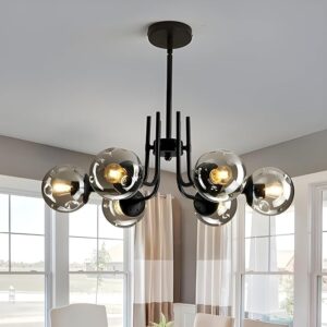 Hand-Blown Glass Pendant Chandelier (6-Light)
