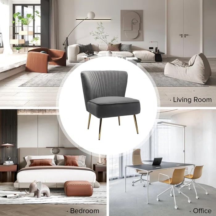 Modern Velvet Upholstered Accent Chair - Image 6