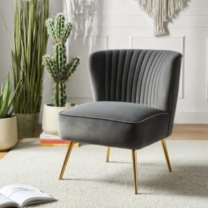 Modern Velvet Upholstered Accent Chair