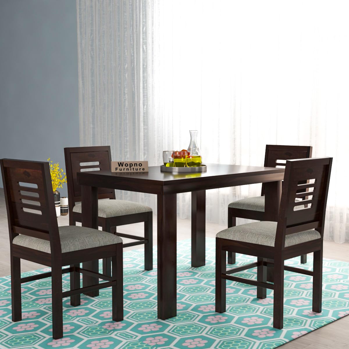 Extendable Dining Table with Walnut Veneer Top - Image 6
