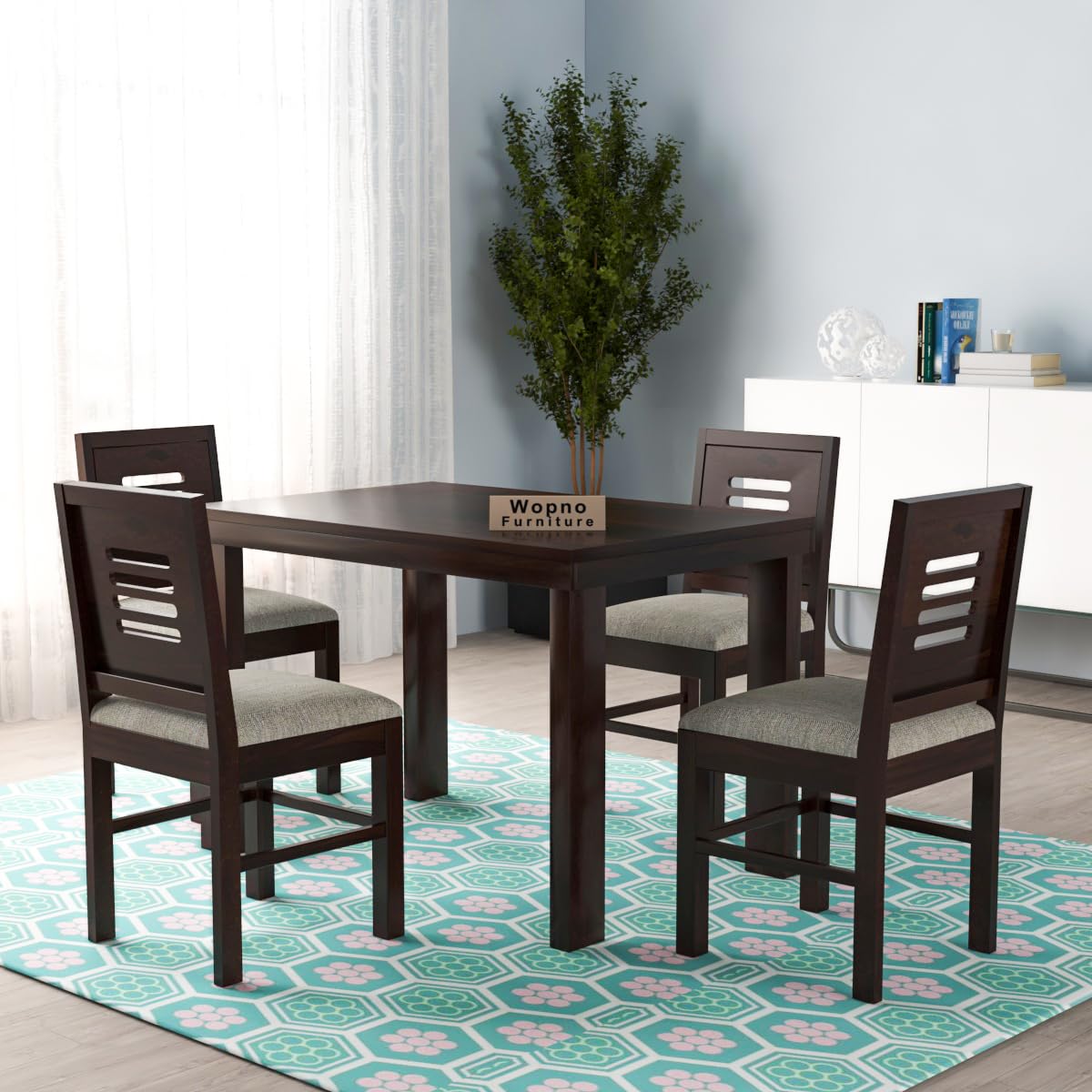 Extendable Dining Table with Walnut Veneer Top - Image 4